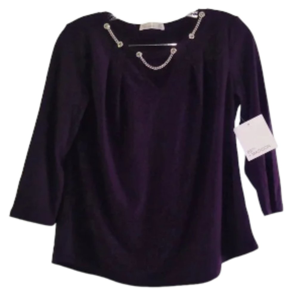89th + MADISON Long Sleeve Blouse Color blackberry Size PM